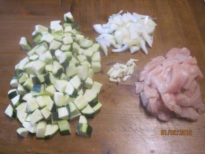 Escalopes de poulet aux courgettes en sauce tomate