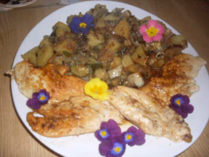 Escalopes de poulet aux petits legumes