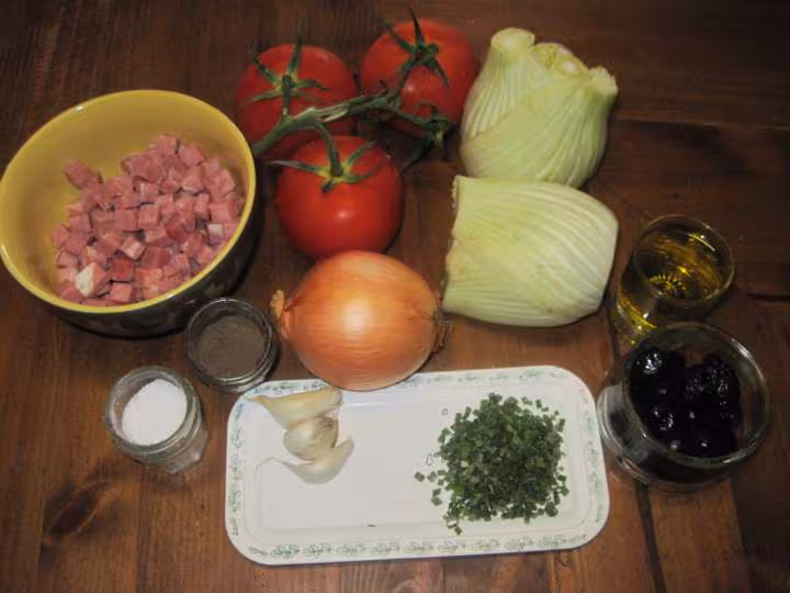 Fenouil au des de jambon