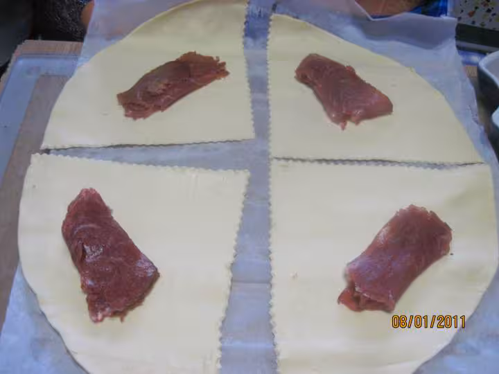 Feuilletes au jambon cru et fromage