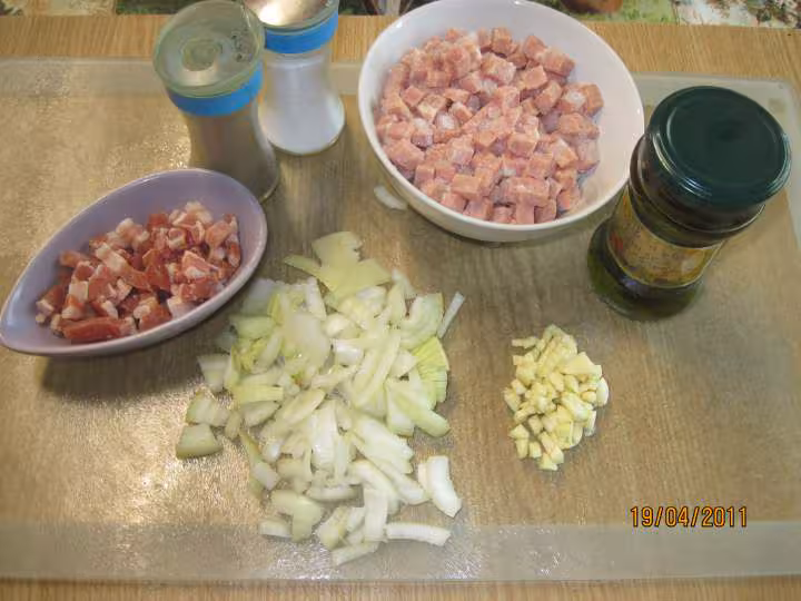 Feves aux des de jambon