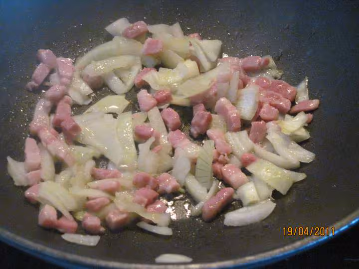 Feves aux des de jambon