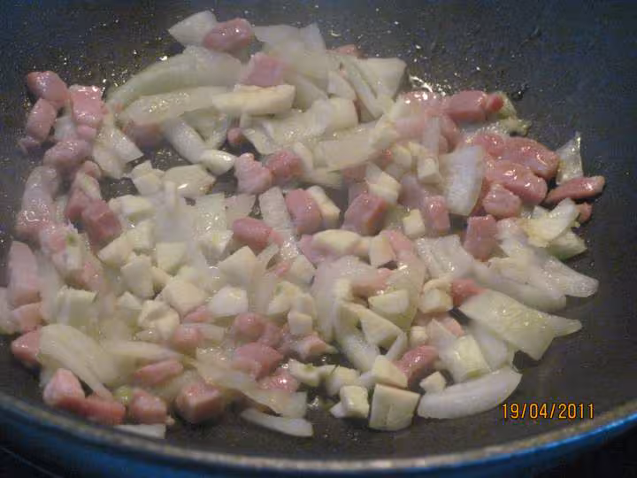 Feves aux des de jambon