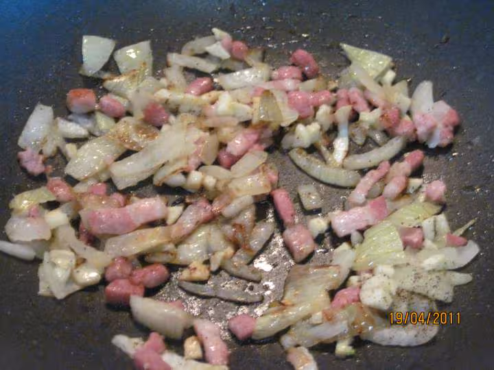 Feves aux des de jambon