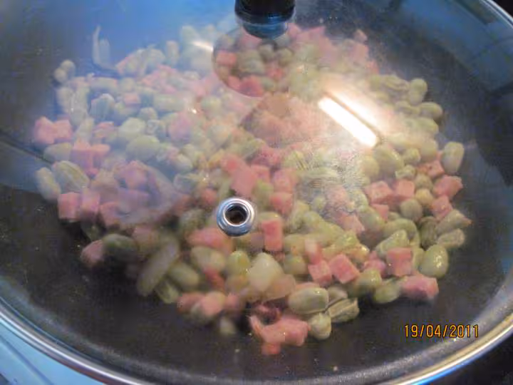 Feves aux des de jambon