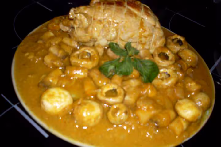 Filet de roti de porc champignons