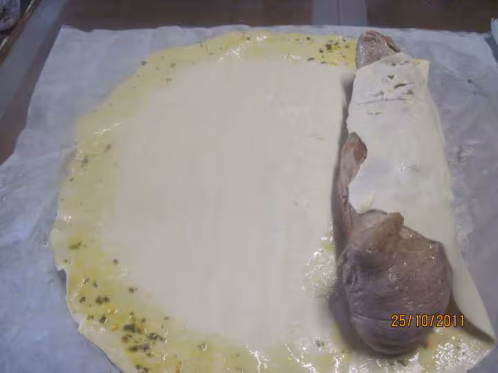 Filet mignon de porc au lard fume en feuilletee