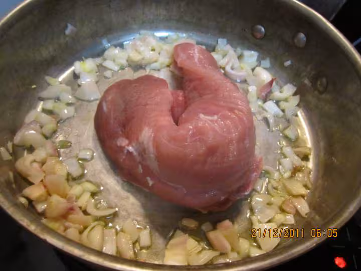 Filet mignon de porc aux marron en sauce