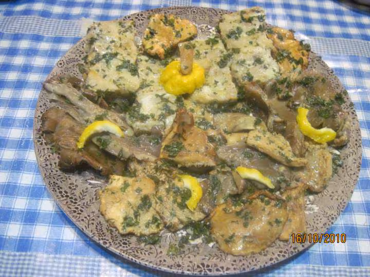Filets de colin aux champignons beurre persillade
