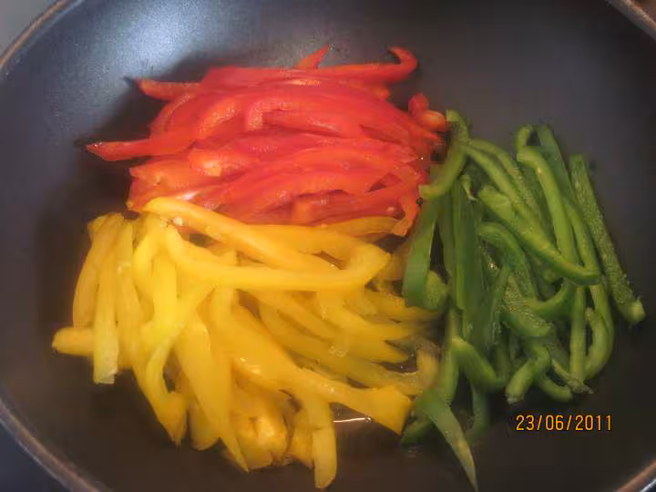 Filets de colin un harem de poivrons