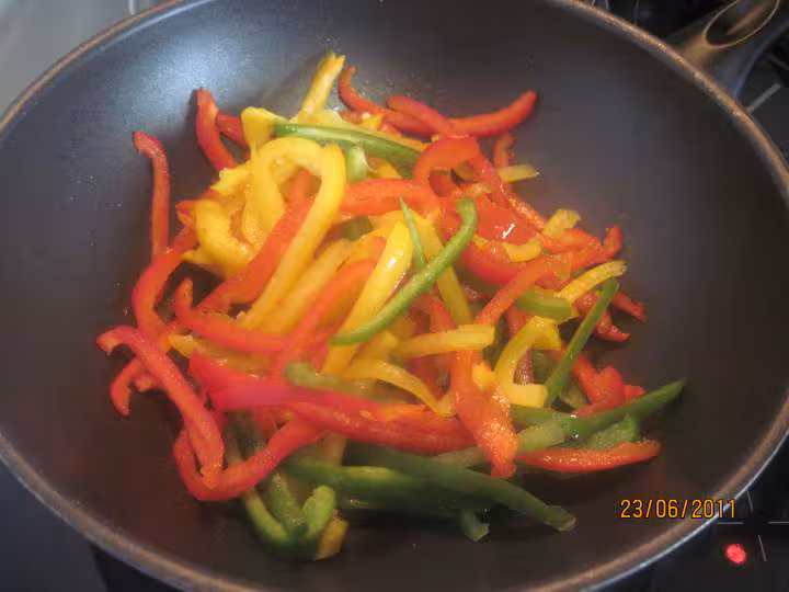 Filets de colin un harem de poivrons