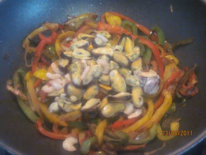 Filets de colin un harem de poivrons