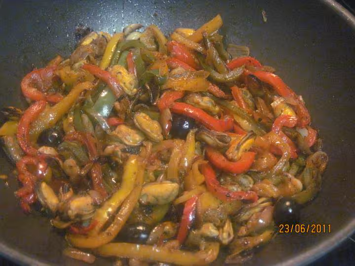 Filets de colin un harem de poivrons