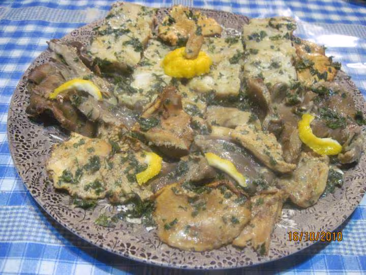 Filets de collin aux champignons beurre persillade