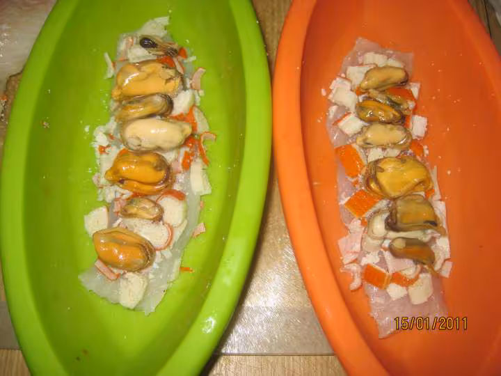 Filets de poisson aux crustaces au mo en papillotes