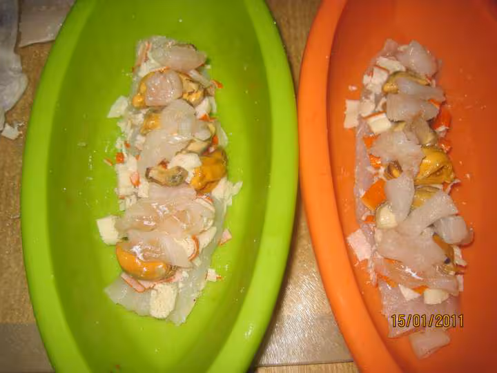 Filets de poisson aux crustaces au mo en papillotes