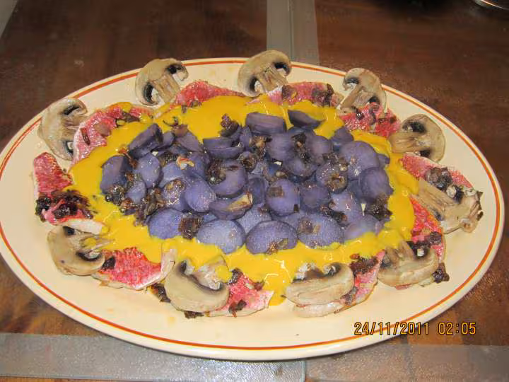 Filets de poisson rouget aux vitelottes
