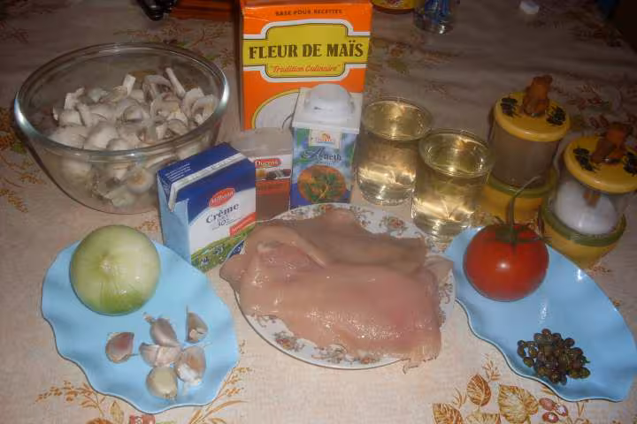 Filets de poulet champignons vin blanc photos