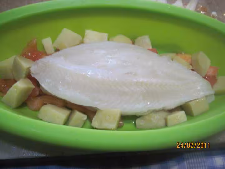Filets de soles aux legumes et curry