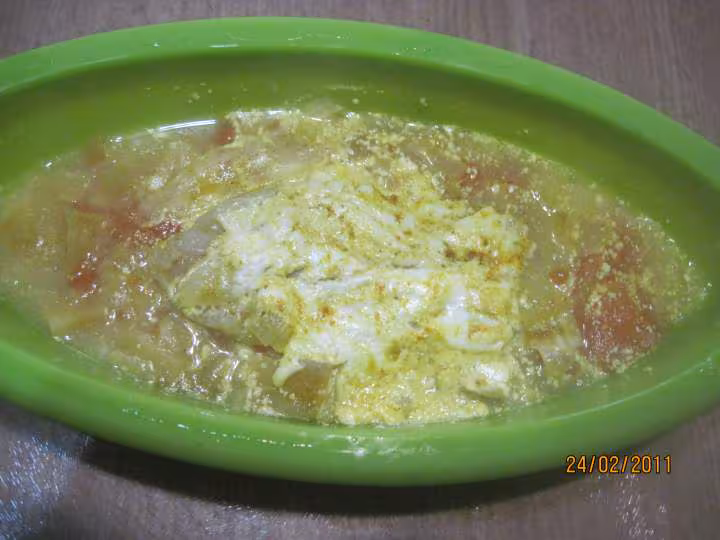 Filets de soles aux legumes et curry