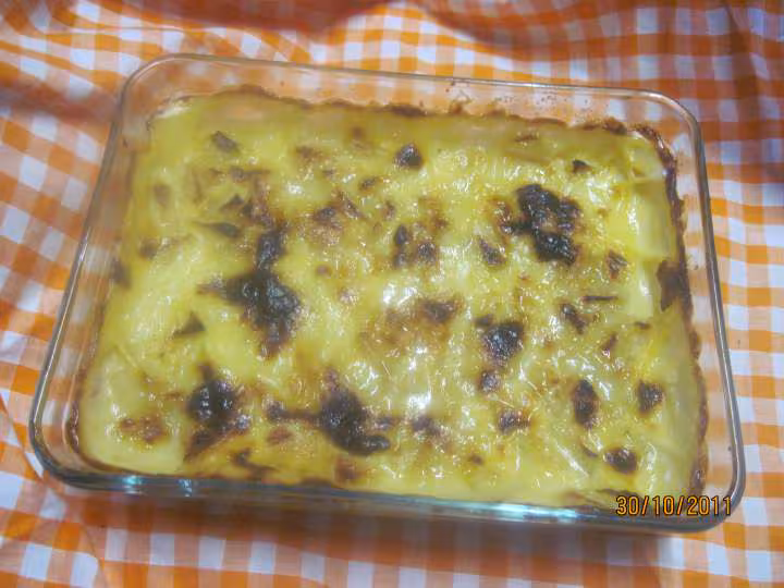 Flan a la vanille aux des de pommes