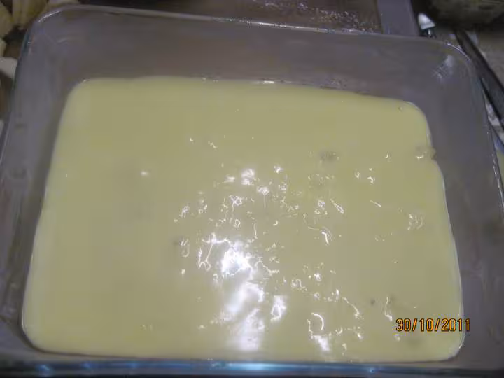 Flan a la vanille aux des de pommes