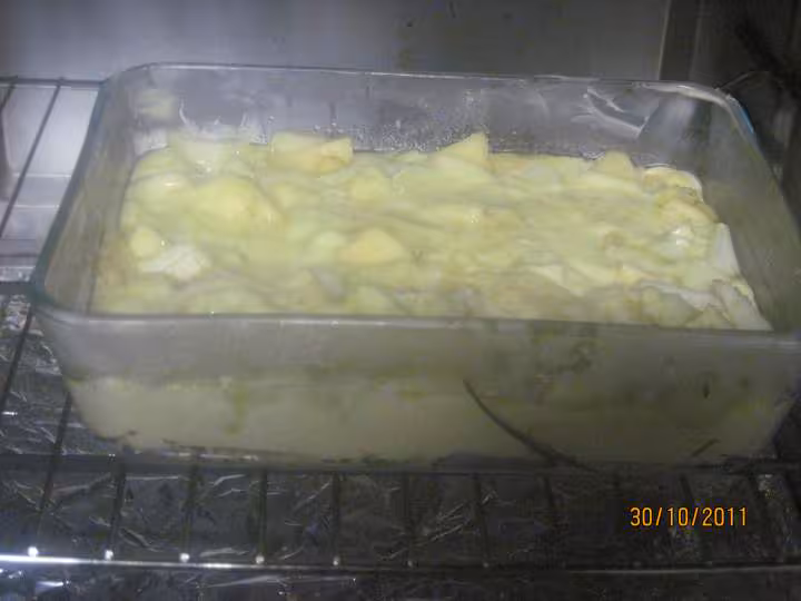 Flan a la vanille aux des de pommes