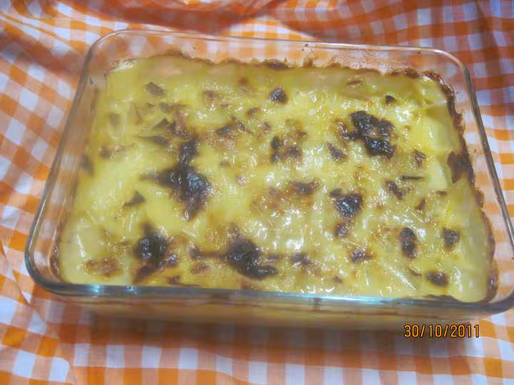 Flan a la vanille aux des de pommes