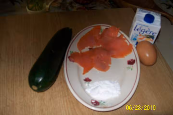 Flan de courgette et saumon rose mo