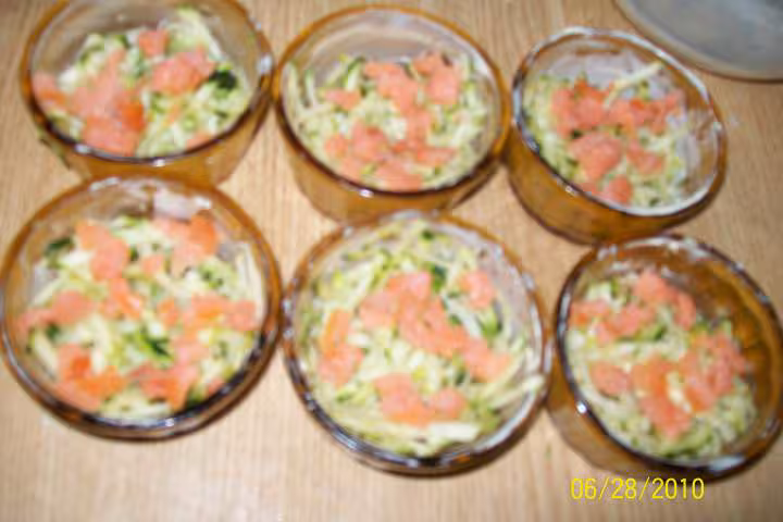 Flan de courgette et saumon rose mo