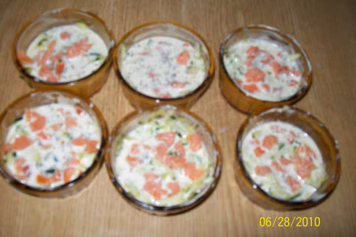 Flan de courgette et saumon rose mo