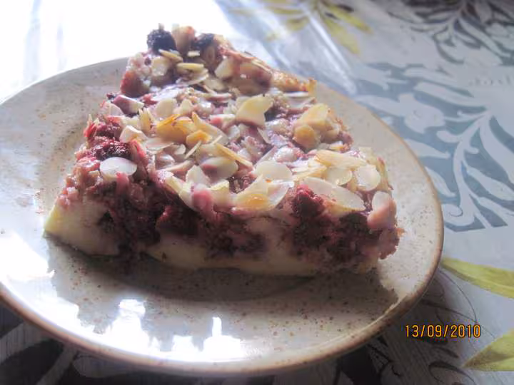 Flanc aux framboises de fromage de brousse