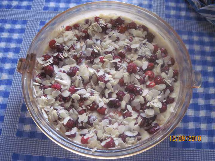 Flanc aux framboises de fromage de brousse