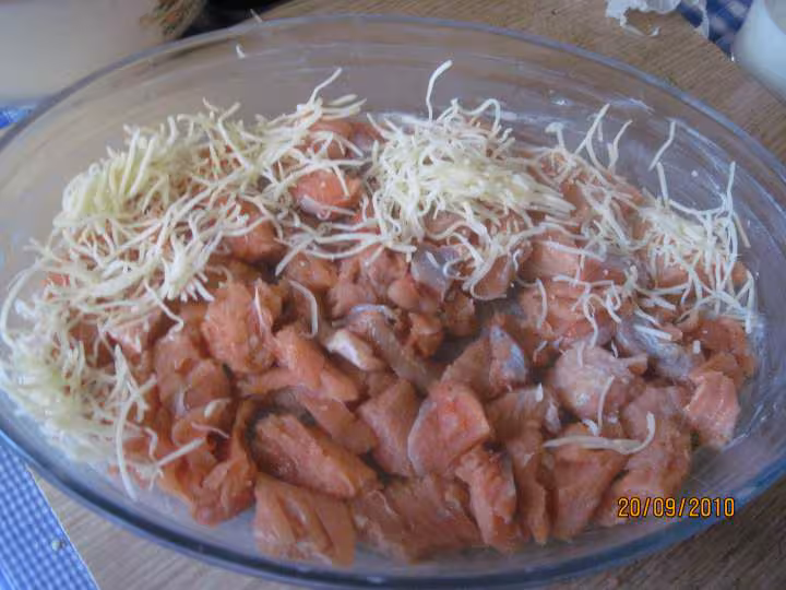 Flanc de saumon rose aux petits legumes