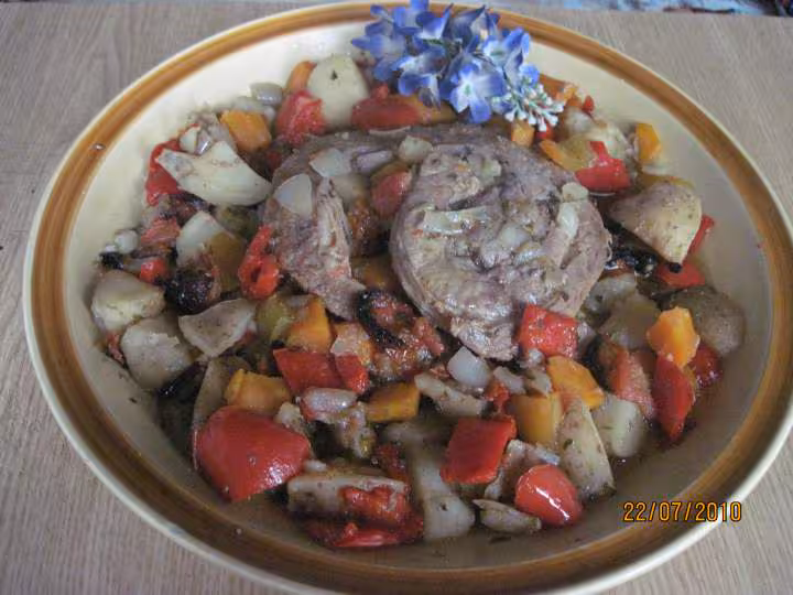 Flanchet de boeuf aux legumes en cocotte au four