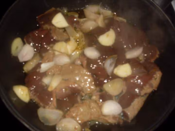 Foie de genise cuisine aux petits legumes