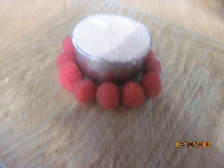 Fromage blanc maison framboises et sorbet de poires