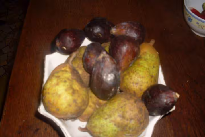 Fruits cuits menthe violettes au miel