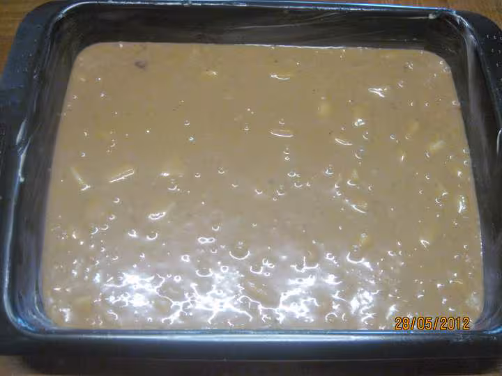 Gateau au chocolat aux poires et creme fraiche