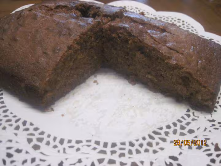 Gateau au chocolat aux poires et creme fraiche