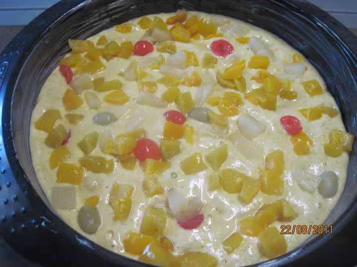 Gateau au fruits cocktail