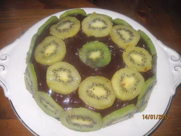 Gateau aux kiwis nappage chocolat