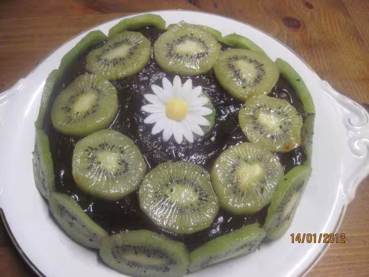 Gateau aux kiwis nappage chocolat