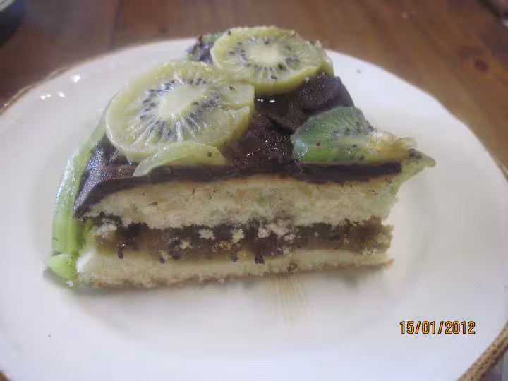 Gateau aux kiwis nappage chocolat