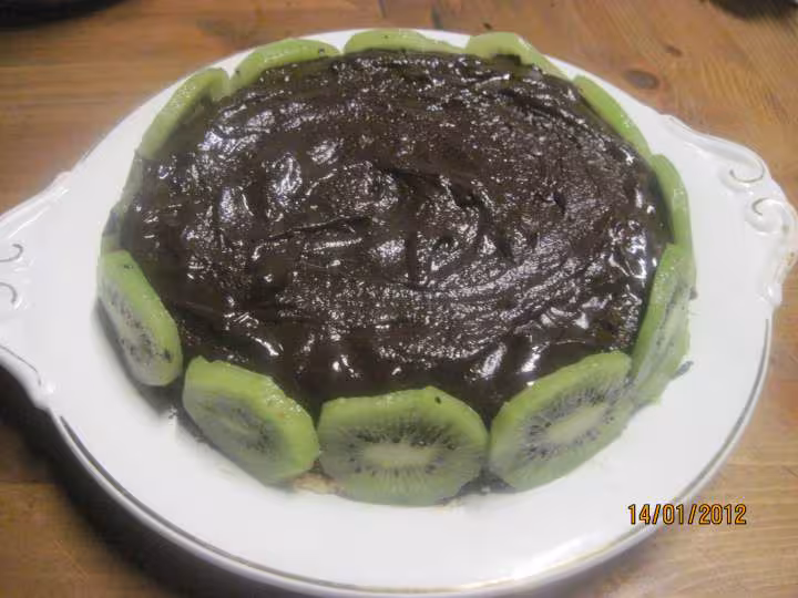 Gateau aux kiwis nappage chocolat
