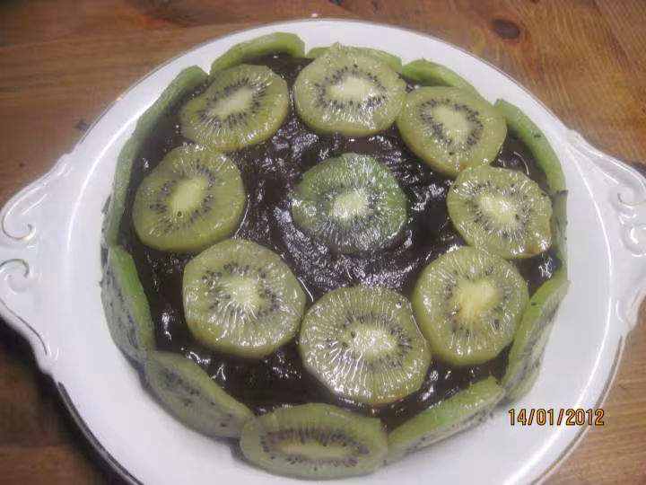 Gateau aux kiwis nappage chocolat
