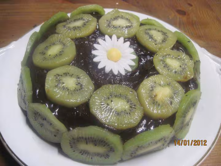 Gateau aux kiwis nappage chocolat