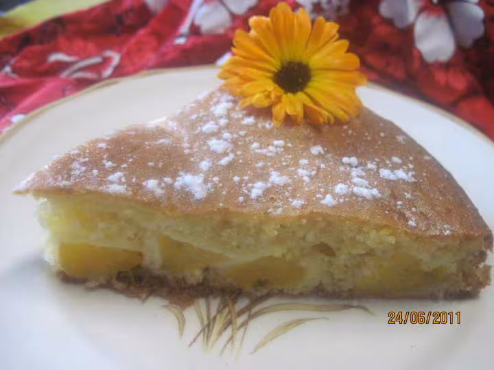 Gateau aux peches jaunes