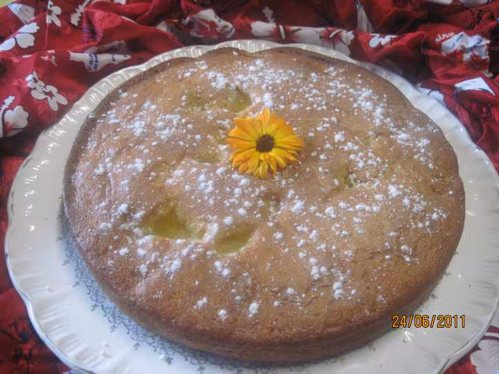 Gateau aux peches jaunes