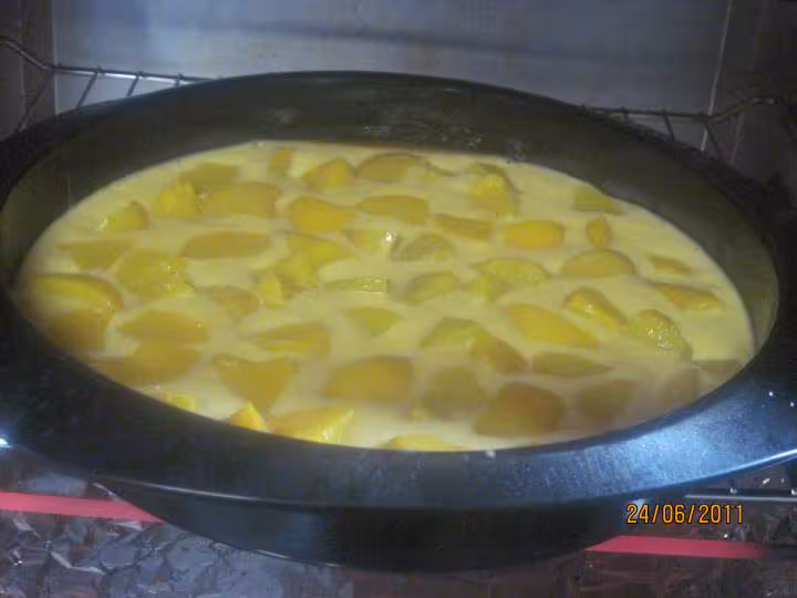 Gateau aux peches jaunes